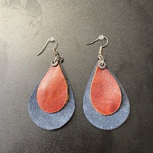 Suede and leather earrings